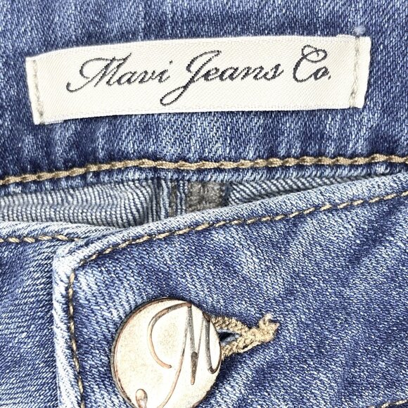 Mavi Women's Blue Denim Jeans Size 27 Distressed Low Rise Stretch Skinny - Picture 5 of 9